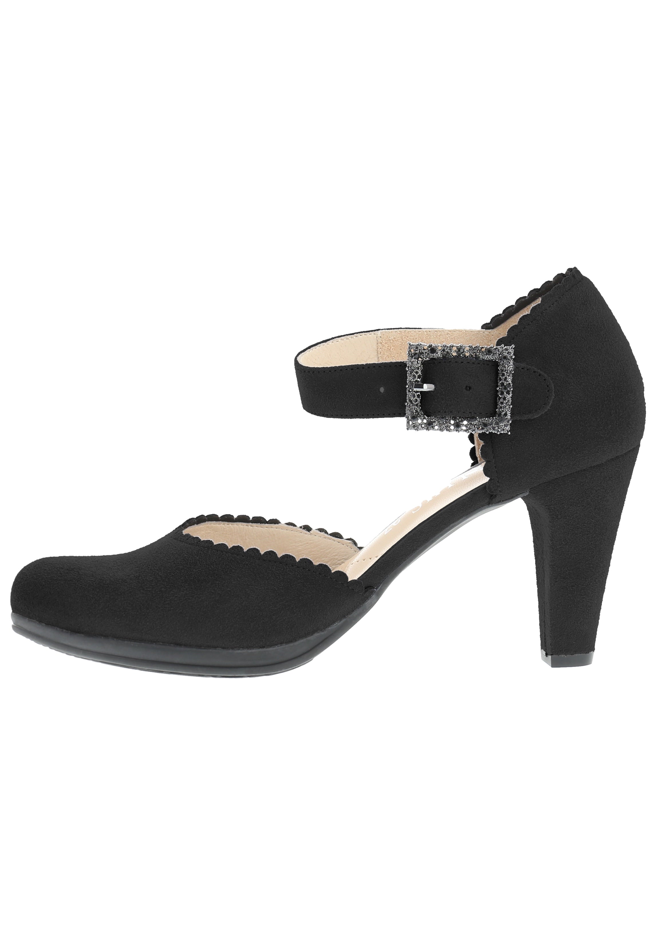 SOFINA - Strass Spangenpumps in Samtziegenleder