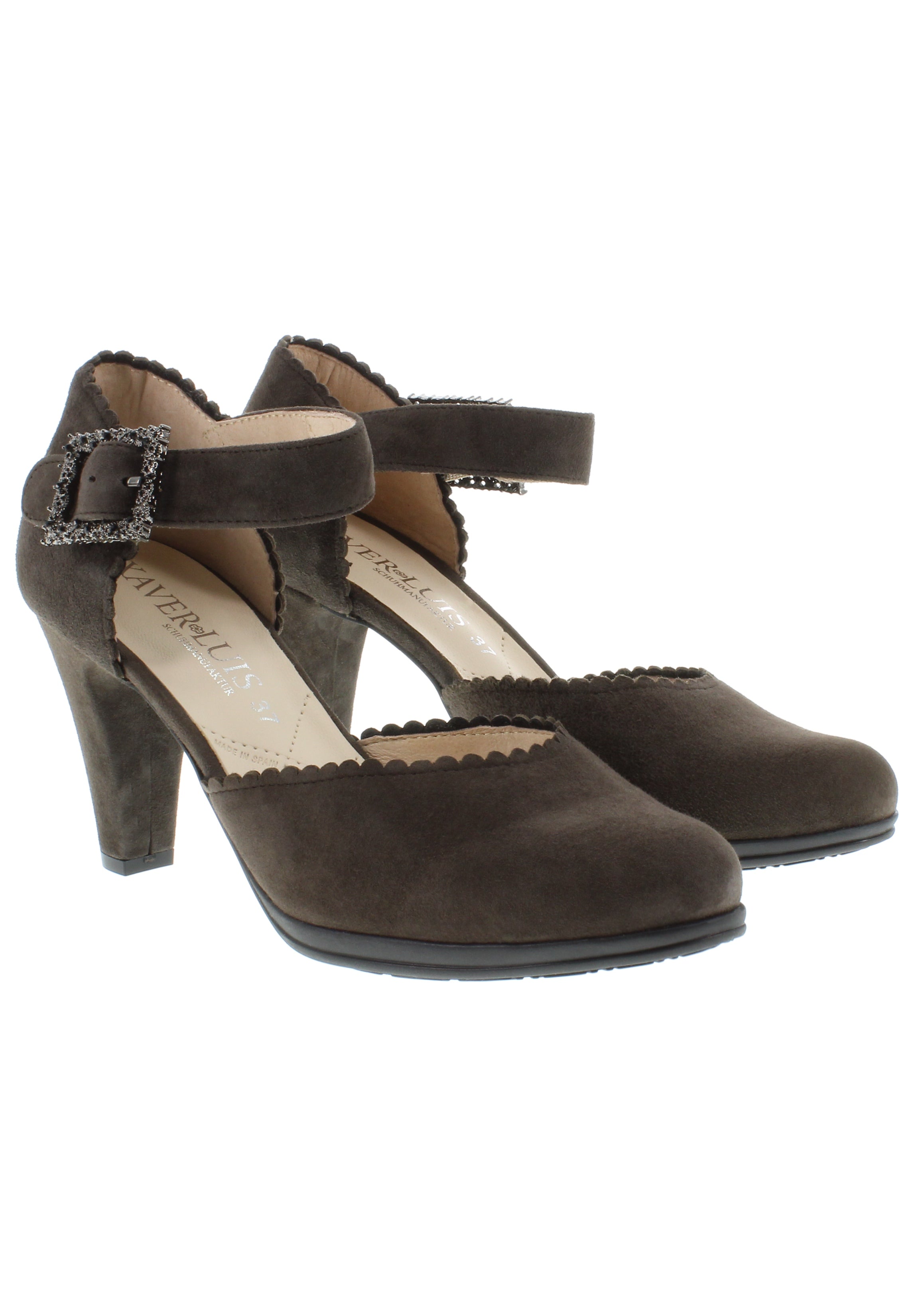 SOFINA - Strass Spangenpumps in Samtziegenleder