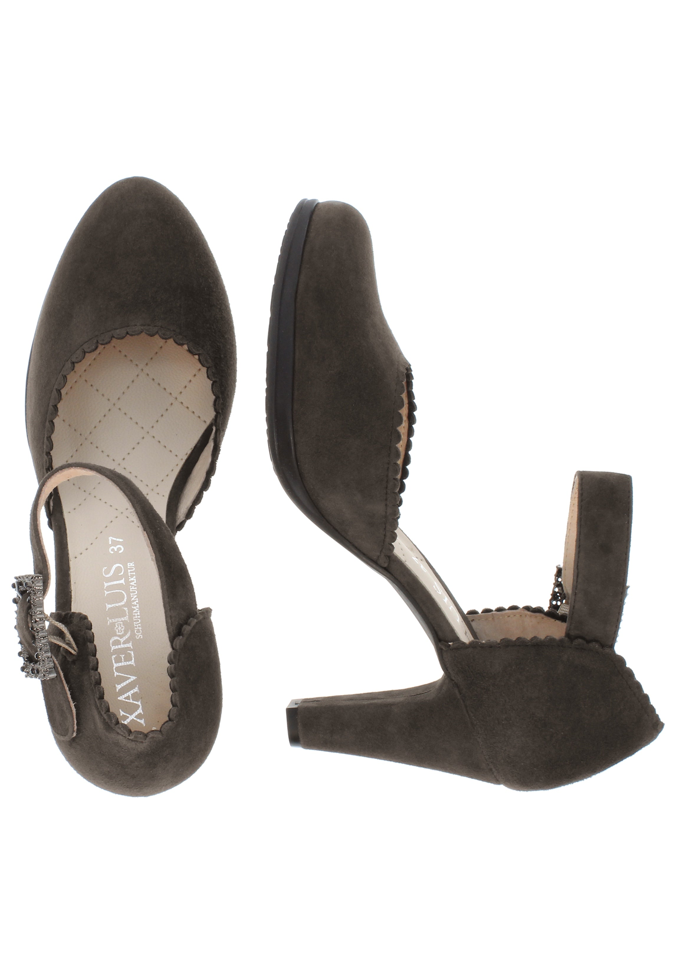 SOFINA - Strass Spangenpumps in Samtziegenleder