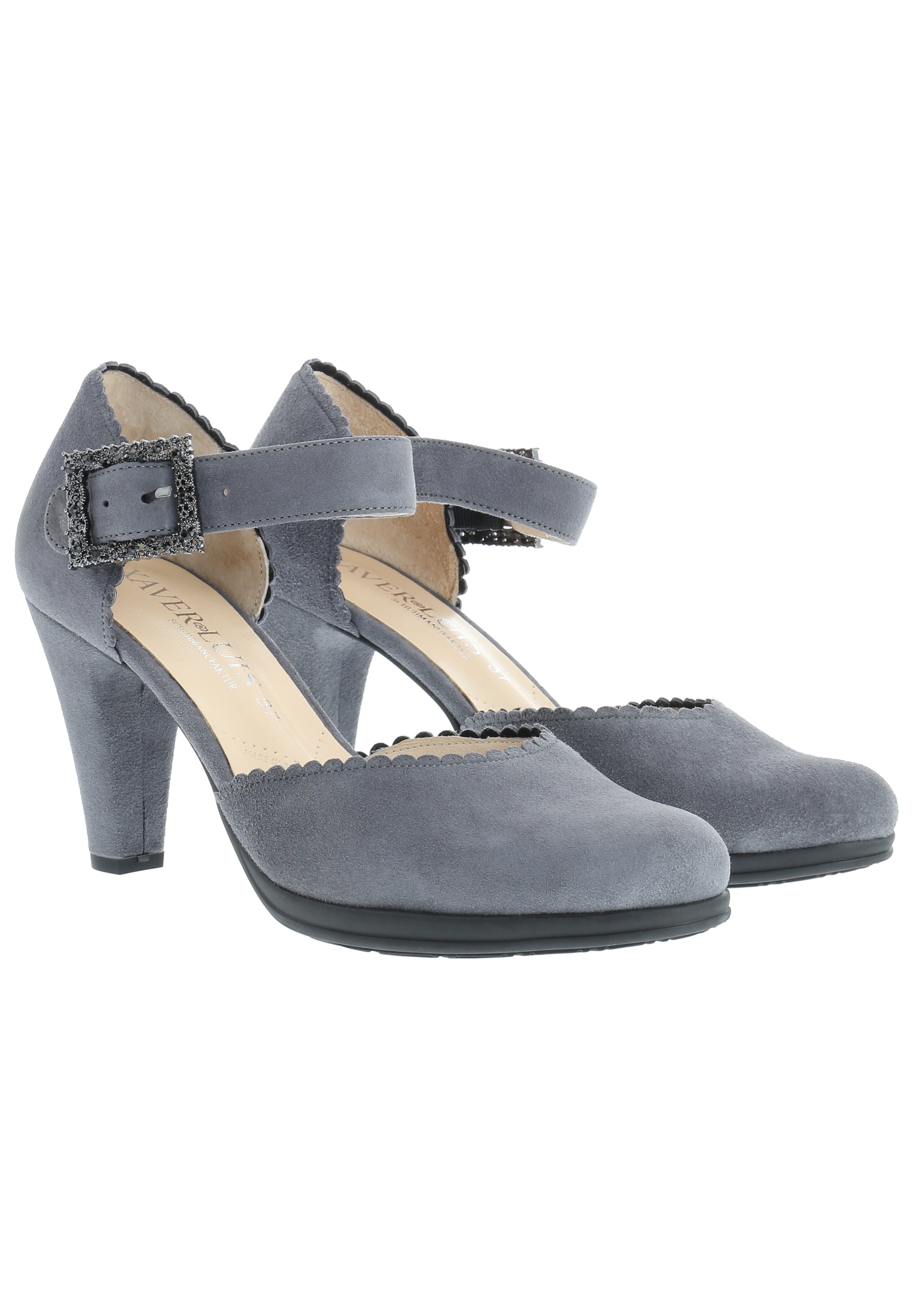 SOFINA - Strass Spangenpumps in Samtziegenleder