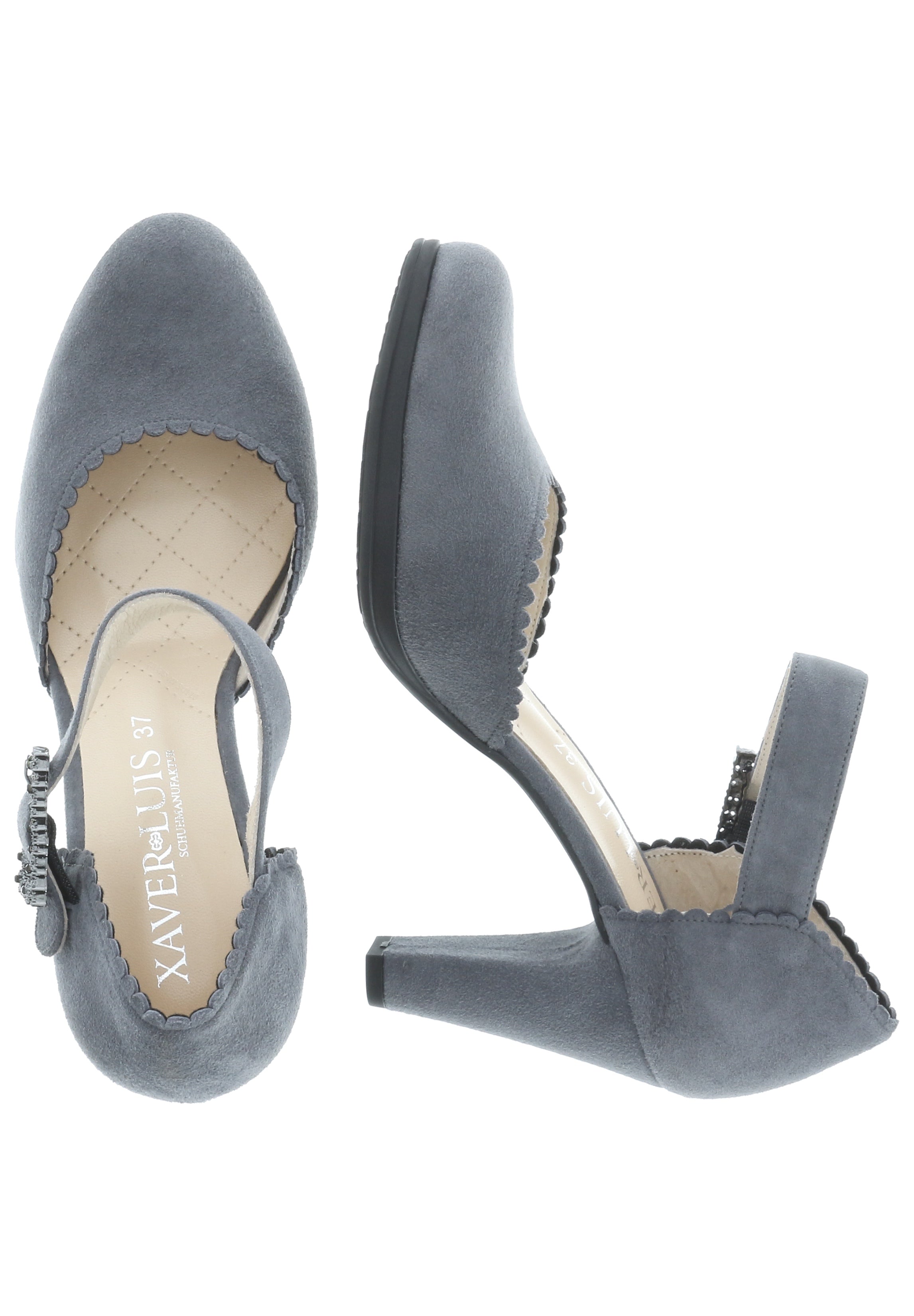 SOFINA - Strass Spangenpumps in Samtziegenleder