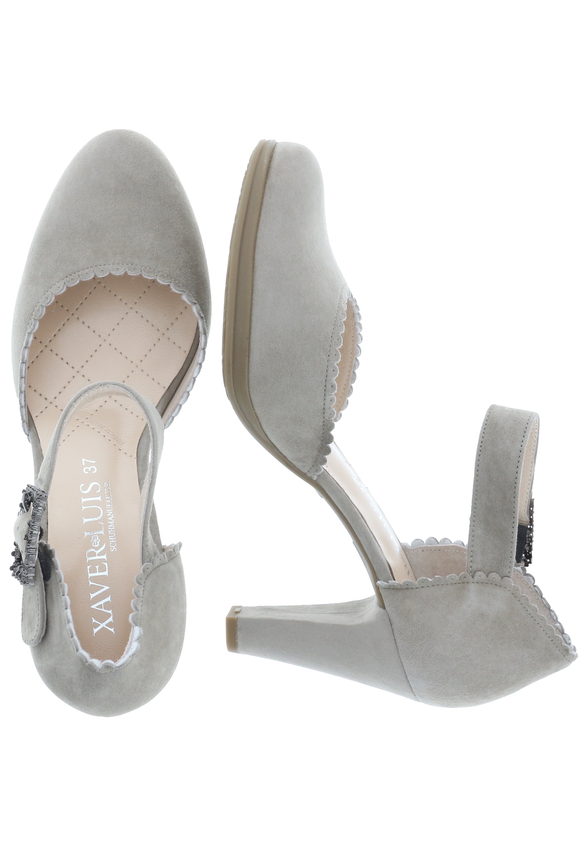 SOFINA - Strass Spangenpumps in Samtziegenleder